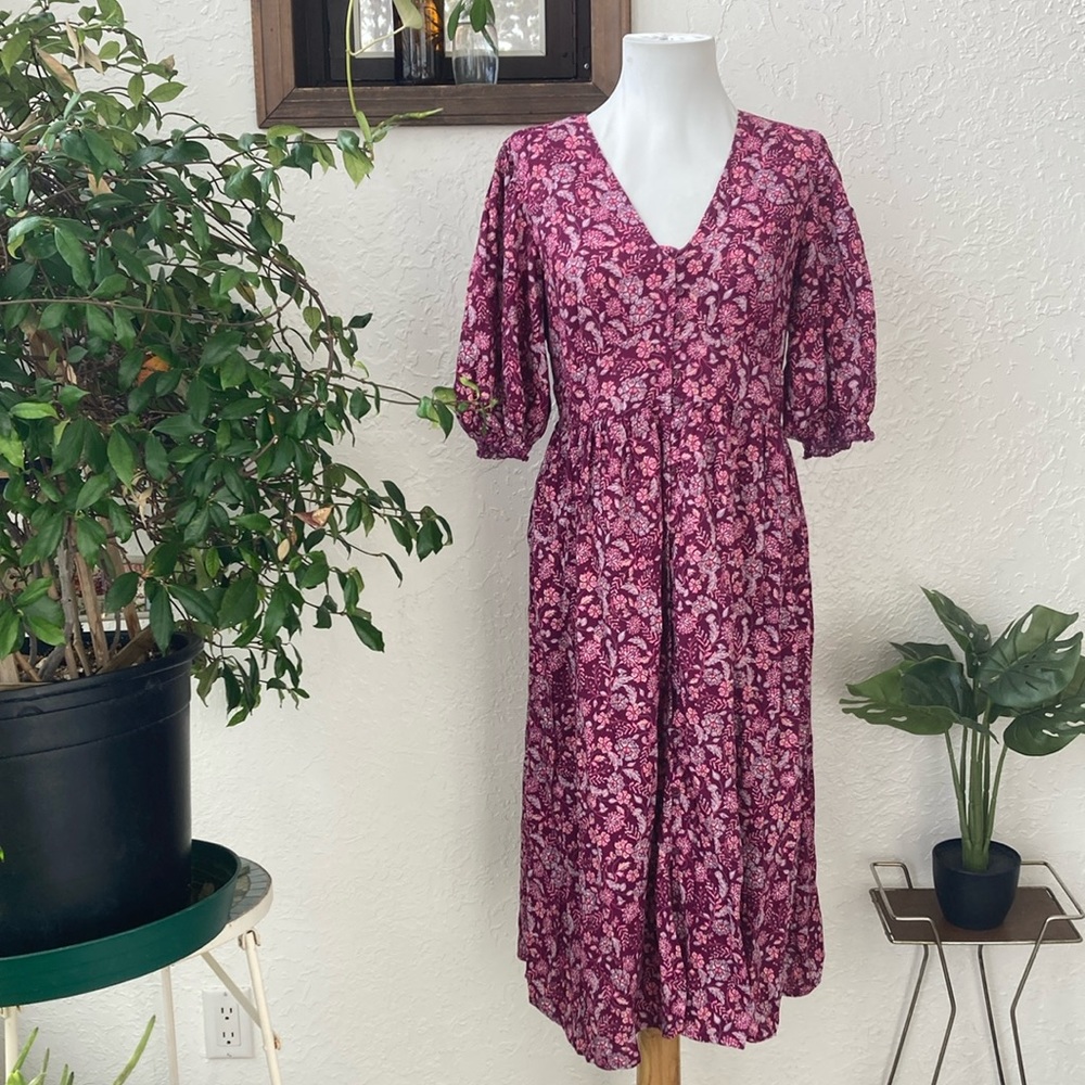Floral Pink Midi Dress